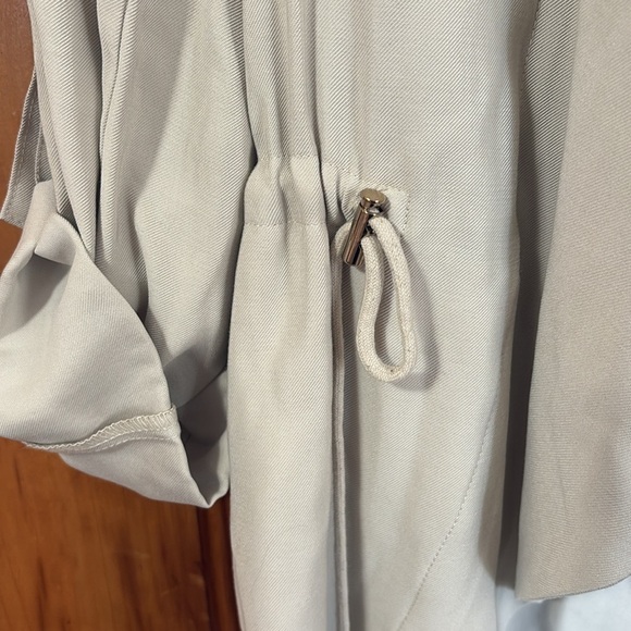 Zara Lightweight Cinch Waist Quarter Sleeve Waterfall Open Front Jacket -Size XS - Picture 9 of 12